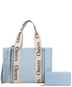 Cheers Shoulder Bag With Wallet Set BL-9059W LIGHT BLUE